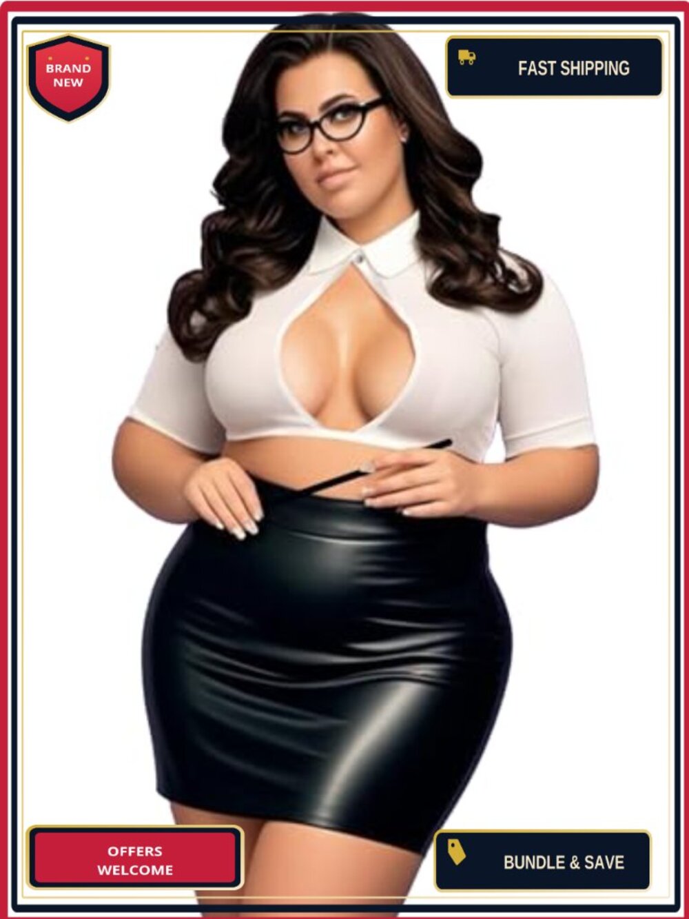 Sexy Teacher Costume Cosplay Lingerie Outfit with Stockings